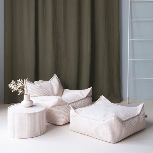 Fauteuil Pouf Ottoman en velours côtelé - Toffee