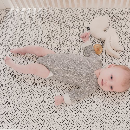 Drap housse bébé Cozy Dots - Blanc cassé