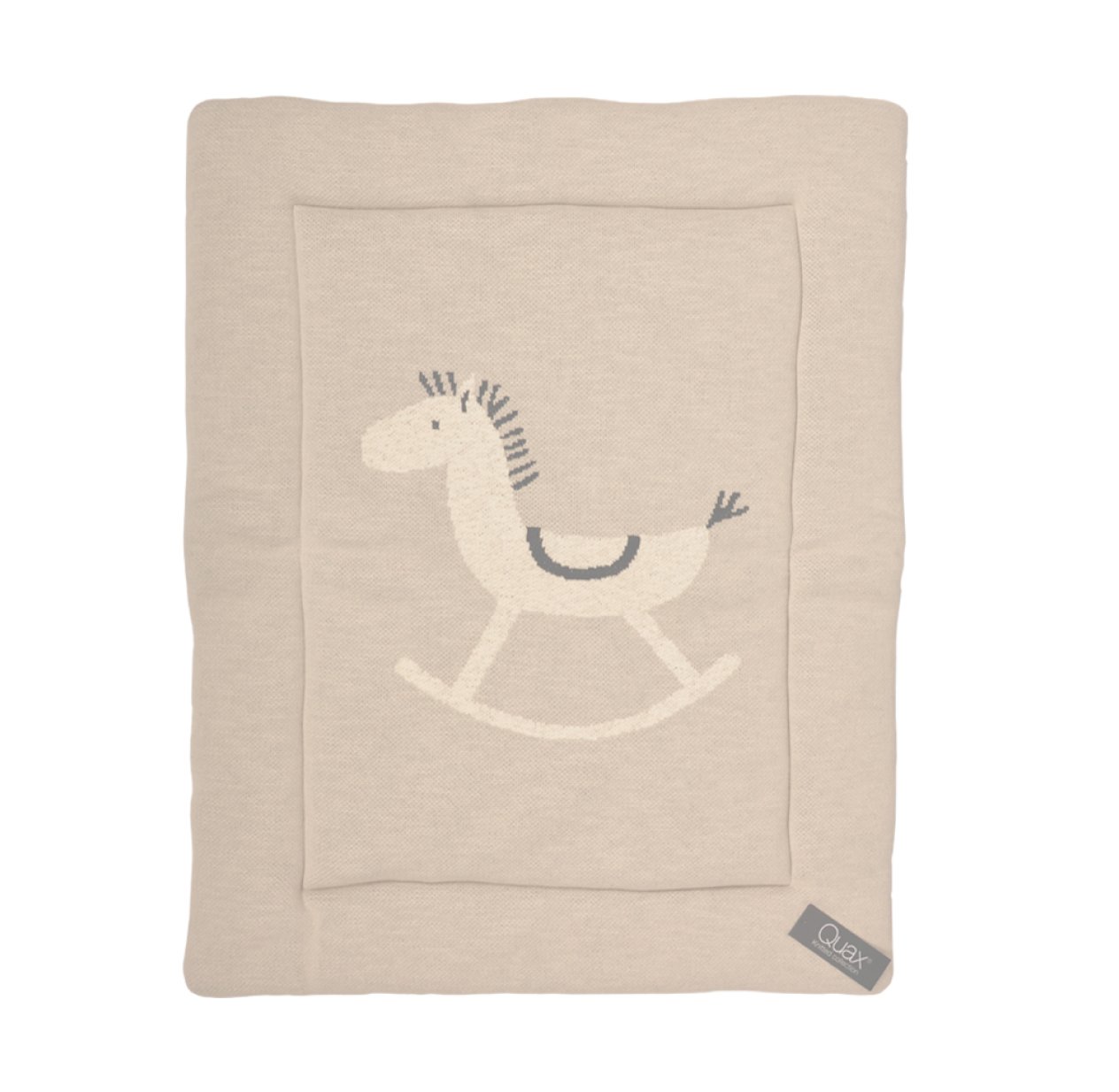 Fond de parc Cheval à bascule en tricot - Crème