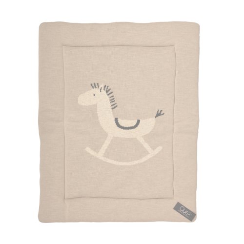 Fond de parc Cheval à bascule en tricot - Crème