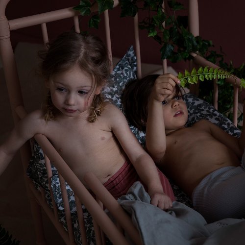 Parure de lit Woodlands 140 x 200 - Blanc/Vert foncé