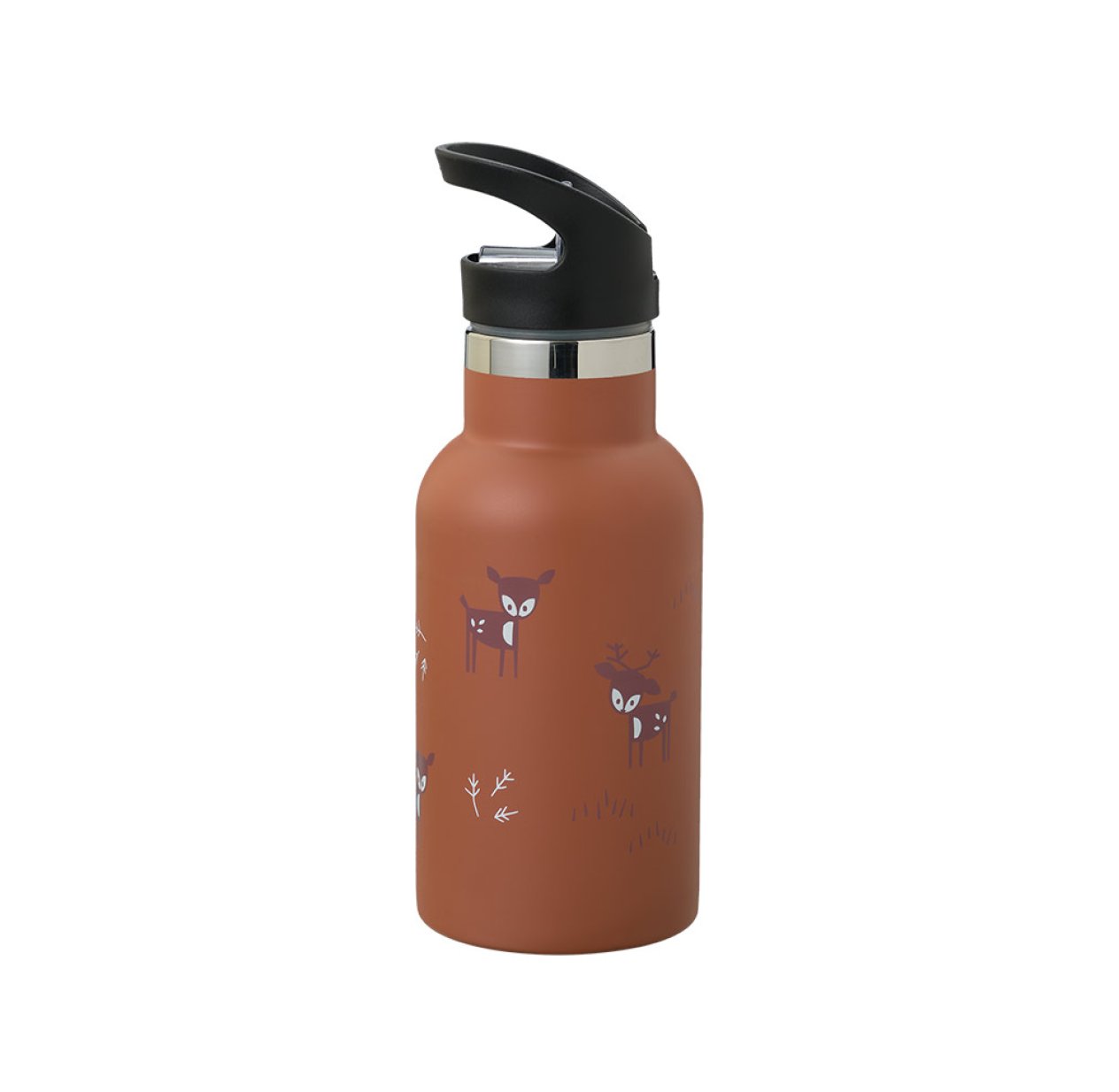 Gourde paille isotherme Cerf 350 ml - Marron glacé