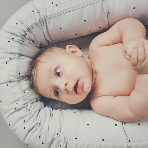 Couffin bébé Gro Babylift Classic Dot - Gris éléphant