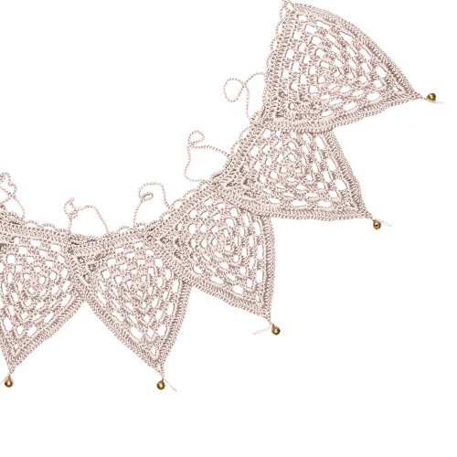 Guirlande Fanions en Crochet - Rose poudré