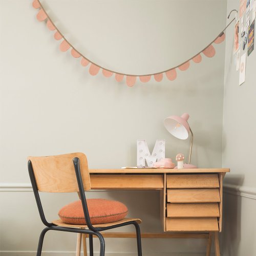 Guirlande Drapeaux ronds - Corail