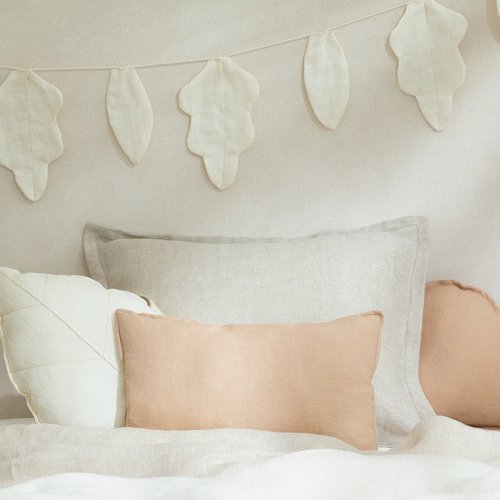 Guirlande Feuilles Lin Français - Blanc