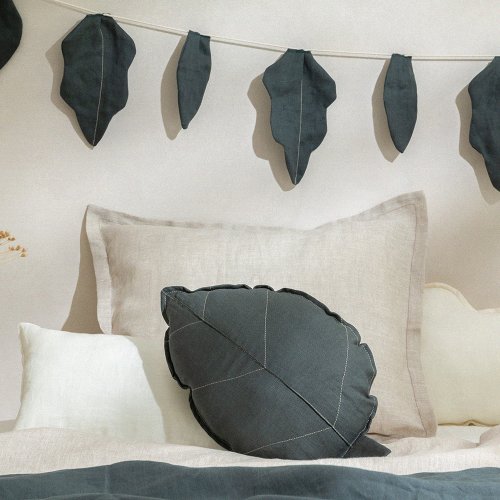 Guirlande Feuilles Lin Français - Green Blue