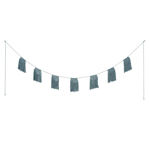 Guirlande en macramé - Bleu gris
