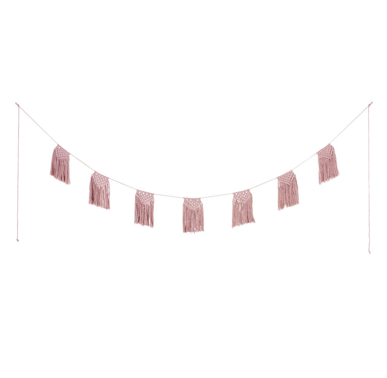 Guirlande en macramé - Vieux rose