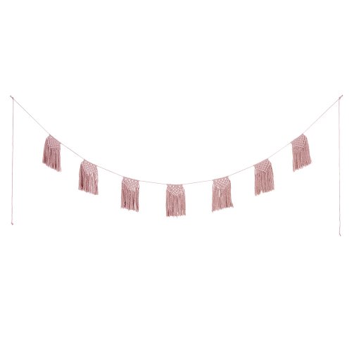 Guirlande en macramé - Vieux rose