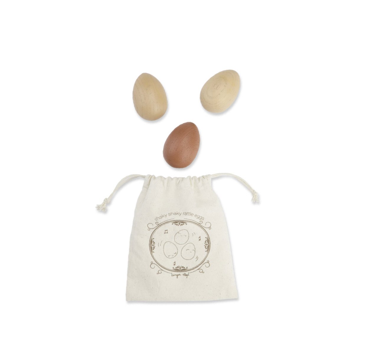 Set de 3 Hochets Oeufs - Naturel