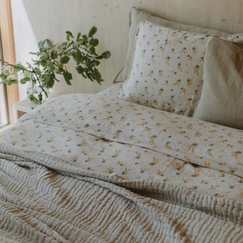 Housse de couette double mousseline - Mimosa