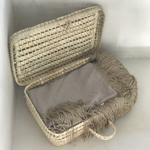 Housse de couette en lin frangée - Sable