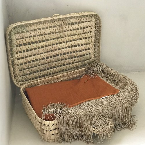 Housse de couette en lin frangée - Rouille