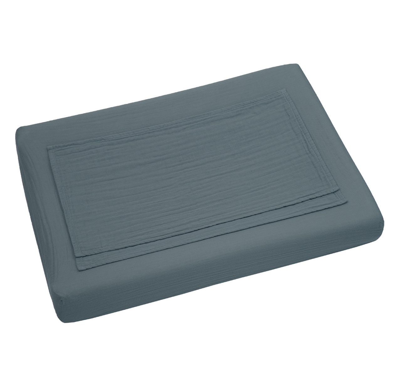 Housse de matelas à langer - Bleu gris