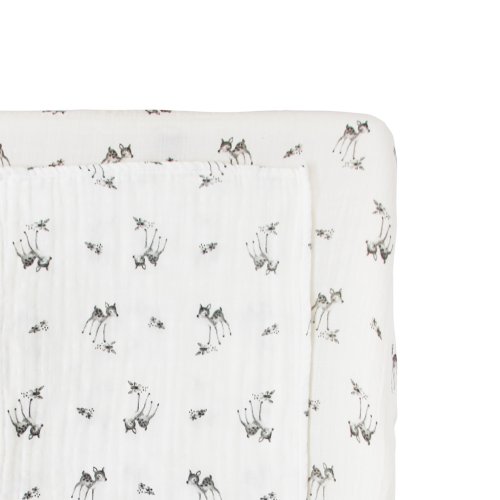 Housse de matelas à langer Fanny Faon - Ecru