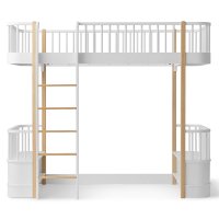 Lit mezzanine Wood Original - Blanc/Chêne