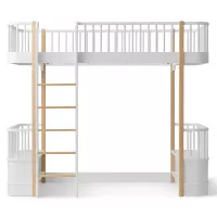 Lit mezzanine Wood Original - Blanc/Chêne