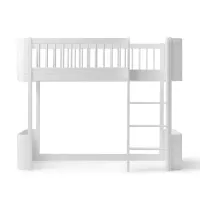 Lit junior mezzanine mi-haut Mini+ Wood - Blanc