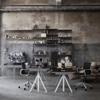 Pack 2 portants muraux au sol 85 x 30 cm - Gris