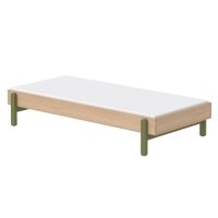 Lit banquette simple Popsicle - Chêne/Kiwi