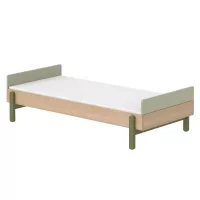 Lit enfant simple tête de lit basse Popsicle - Chêne/Kiwi