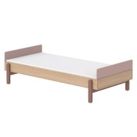 Lit enfant simple tête de lit basse Popsicle - Chêne/Cherry