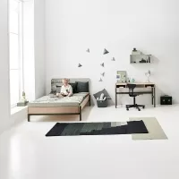 Lit enfant 120 x 200 cm tête de lit haute Popsicle - Chêne/Kiwi