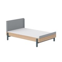 Lit enfant 120 x 200 cm tête de lit haute Popsicle - Chêne/Blueberry