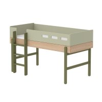 Lit enfant mi-hauteur échelle droite Popsicle - Chêne/Kiwi