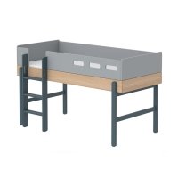 Lit enfant mi-hauteur échelle droite Popsicle - Chêne/Blueberry