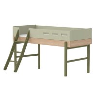 Lit enfant mi-hauteur échelle inclinée Popsicle - Chêne/Kiwi