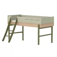 Lit enfant mi-hauteur échelle inclinée Popsicle - Chêne/Kiwi