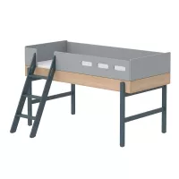 Lit enfant mi-hauteur échelle inclinée Popsicle - Chêne/Blueberry