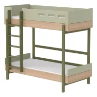 Lit superposé échelle droite Popsicle - Chêne/Kiwi