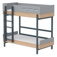 Lit superposé échelle droite Popsicle - Chêne/Blueberry