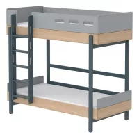 Lit superposé échelle droite Popsicle - Chêne/Blueberry