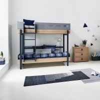 Lit superposé échelle droite Popsicle - Chêne/Blueberry