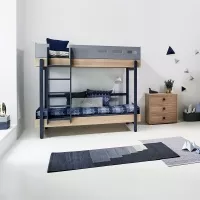 Lit superposé échelle droite Popsicle - Chêne/Blueberry