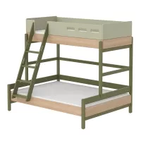 Lit familial superposé échelle inclinée Popsicle - Chêne/Kiwi