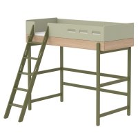 Lit mezzanine échelle inclinée Popsicle - Chêne/Kiwi