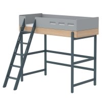 Lit mezzanine échelle inclinée Popsicle - Chêne/Blueberry