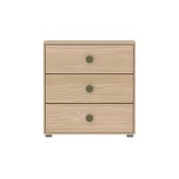 Commode 3 tiroirs Popsicle - Chêne/Kiwi