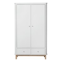 Armoire 2 portes Wood - Chêne / Blanc