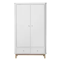 Armoire 2 portes Wood - Chêne / Blanc