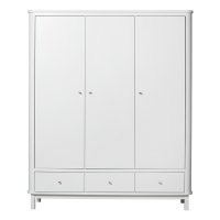 Armoire 3 portes Wood - Blanc