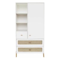 Armoire en cèdre et rotin Marélia - Blanc