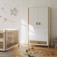 Armoire en cèdre et rotin Océania - Blanc