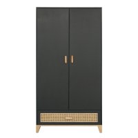 Armoire en Bois et Cannage Rotin Nami - Noir
