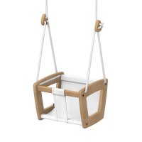Balançoire Bébé et Junior Cuir Blanc - Chêne